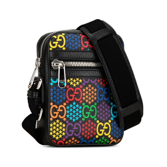 Gucci GG Psychedelic Crossbody Shoulder Bag Black Multicolored Leather - Picture 2 of 9